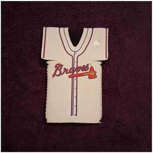 Atlanta Braves Jersey Can Cooler Koozie - White with Red & Navy